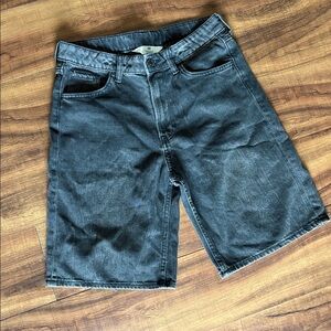 H&M Men's Washed Black Denim Jean Shorts